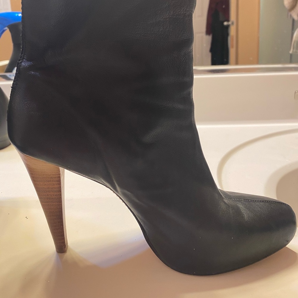 Calvin Kline leather high heel boots